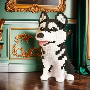 3758 Piece Husky Building Block Set, Building Kit, Party Supplies, Birthday Gift, Office and Home Desktop Decor, Creative Holiday Surprise, New Year Plastic Decoration