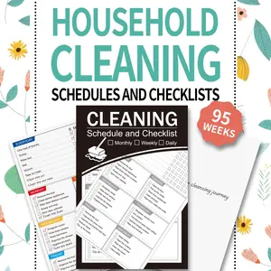 A5 Cleaning Planner Notebook, Cleaning Schedule and Checklist, House Cleaning Organizer, Daily Weekly Monthly Cleaning Planner, Spiral Bound Planner