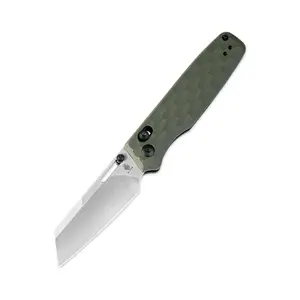 Kizer Task 154CM Green G10 - 3.04 " Satin V3641C3 Pocket Knives Stainless Steel Knives Emergency Tool with G10 Comfort Handle Clutch Lock Design Reverse Tanto Blade 7.23" Overall Length