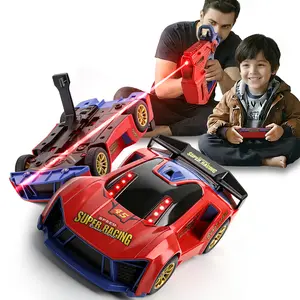 3 in 1  Remote Control Car and Infrared Gun Shooting game Battle , 2-Player Interactive Rechargeable,2.4GHz RC Car Toys for Parent child interactive, Indoor Outdoor Toy,car lover gifts