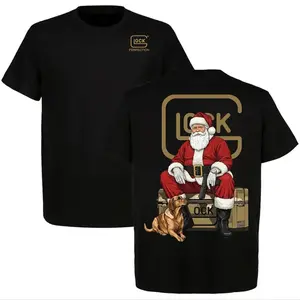2025 Santa Clause Holding Glock 2 Sided T-Shirt , Glock Shirt, Perfect for Glock Fans, Glock Outfit for Christmas