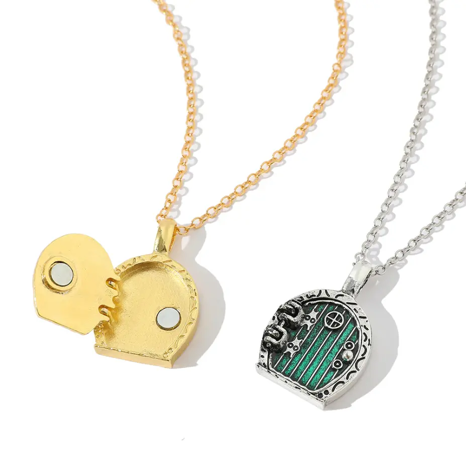 Hobbit Hole, Pendant Locket Necklace - Green Door