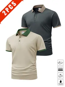 Men's Summer Short Sleeve Polo Shirts, Breathable Comfort, Business Golf Wear, Slim Fit, Multi-Color, Fashion Top
