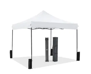 10x10 FT Pop Up Canopy Tent with Slant Legs and Carrying Bag, Easy Setup Outdoor Shelter for Patio, Garden, Beach, White