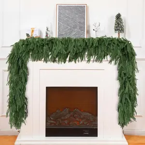 2Pcs /4Pcs 6 Ft Artificial Norfolk Pine Garlands, Real Touch Winter Norfolk Pine Garland, Green Artificial Greenery Pine Garland for Table, Mantle, Wall, Indoor, Outdoor Christmas Decorations (2, 6 FT)