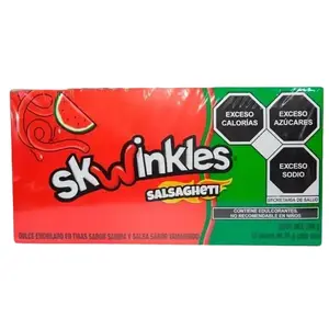 Skwinkles Salsagheti Box with 12 packs of 24 grams each Spicy Sweet Candy