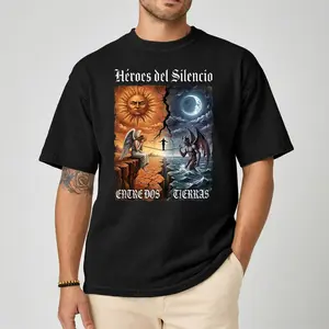 Heroes Del Silencio Entre Dos Tierras Comfort Color Letter Printed Tee Ring-Spun Cotton Soft-Washed T-Shirt Trendy Tops Perfect Gift