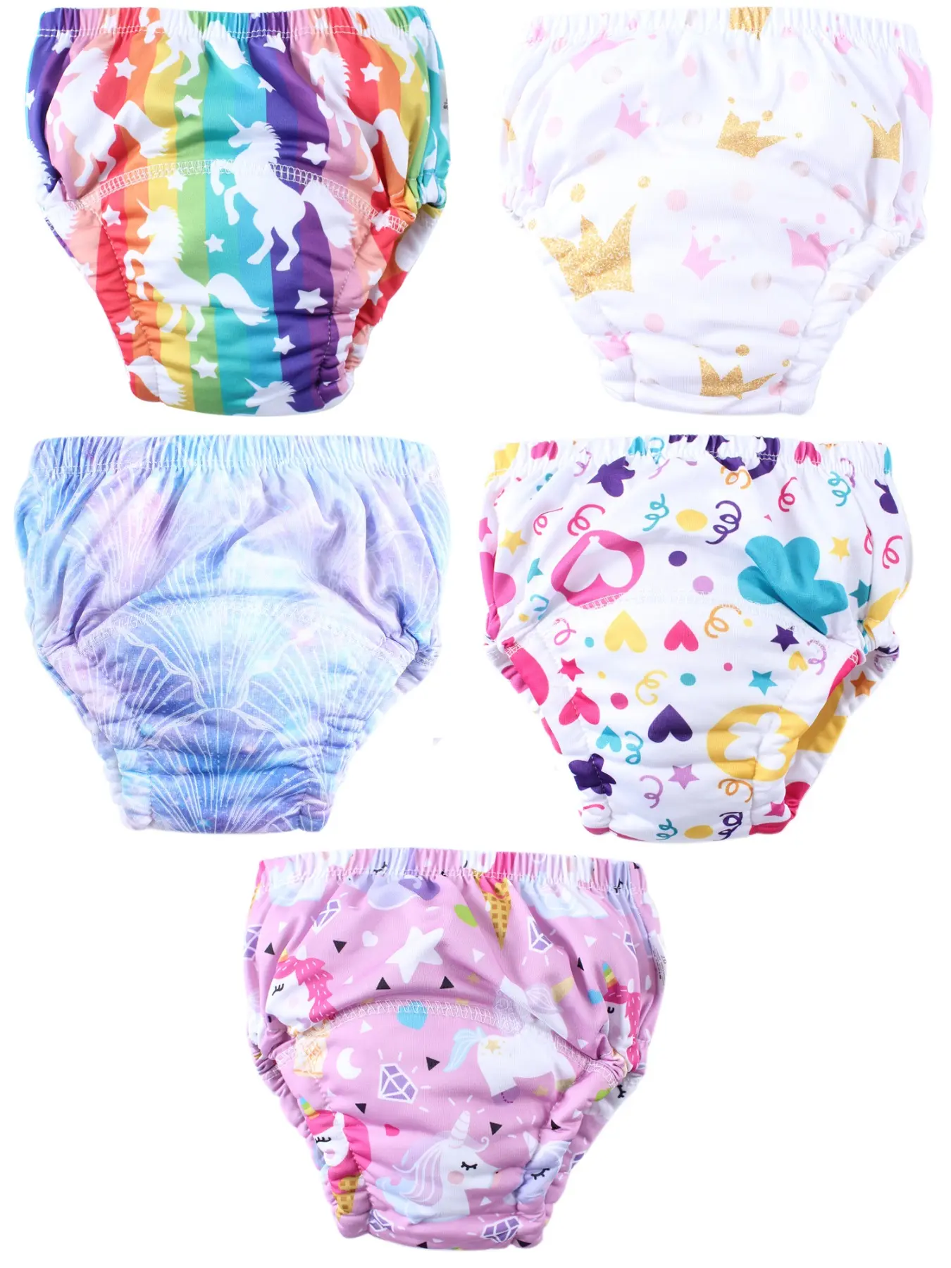 Reusable Baby Diaper Training Pants for Boys & Girls, Soft Comfortable Fabric, Cute Cartoon Pattern, Fitted Above Knee Design, All Season Use