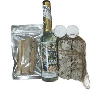 water Florida 7.5 fl oz. prosperity set (palo santo, salvia, cascarilla Religious) Ornaments Decor