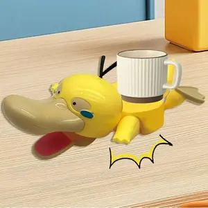 Cute Duck Coaster Set, Panic Duck Insulated Cup Mat Decor, Stress Relief Fun Doll Base Decoration, Ideal Gift for Home & Office Use