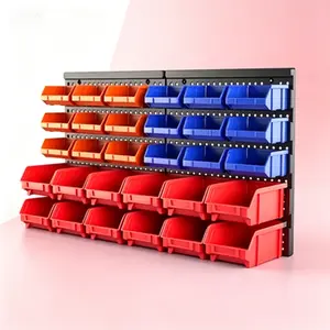 Modular Wall Storage Organizer System - 30-Bin Garage Shelf for Screws, Nuts, Bolts, Nails, and Small Parts - No Adhesive Needed, Adjustable Layout, Reusable Hardware Rack