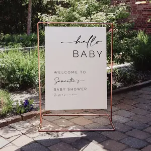 Hello Baby Modern Baby Shower Welcome Sign Baby Shower Signs Handwritten Font Baby Shower Centerpieces