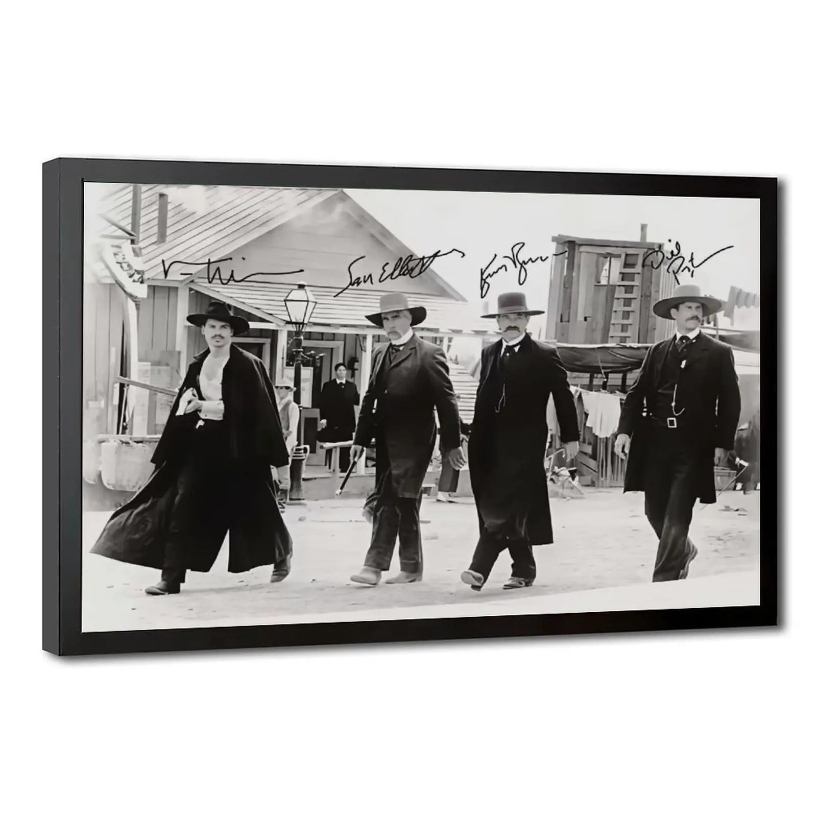 Vintage Tombstone Movie Poster - Wyatt Earp, Doc Holliday & Earp Brothers Walking Scene, Classic Western Home Decor Wall Art Aesthetic Print