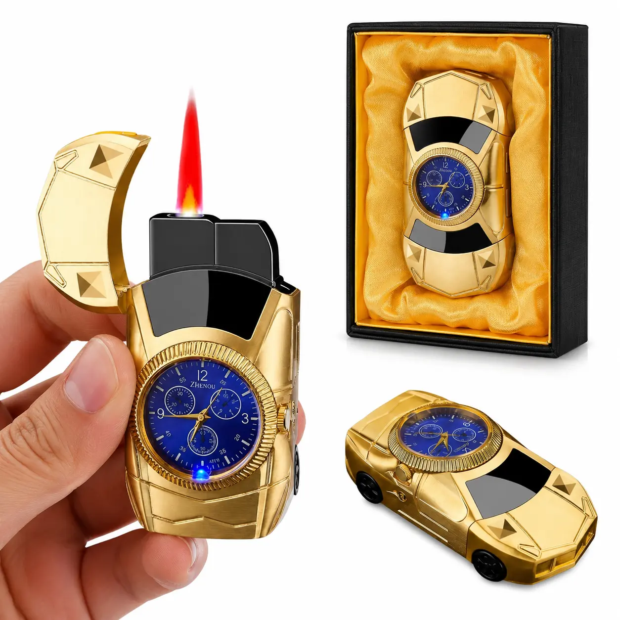 Luxury 5-in-1 EDC Pocket Tool – Windproof Multi-Function Lighter [No Gas] & Outdoor Utility Gadget for Men, Gift for Dad