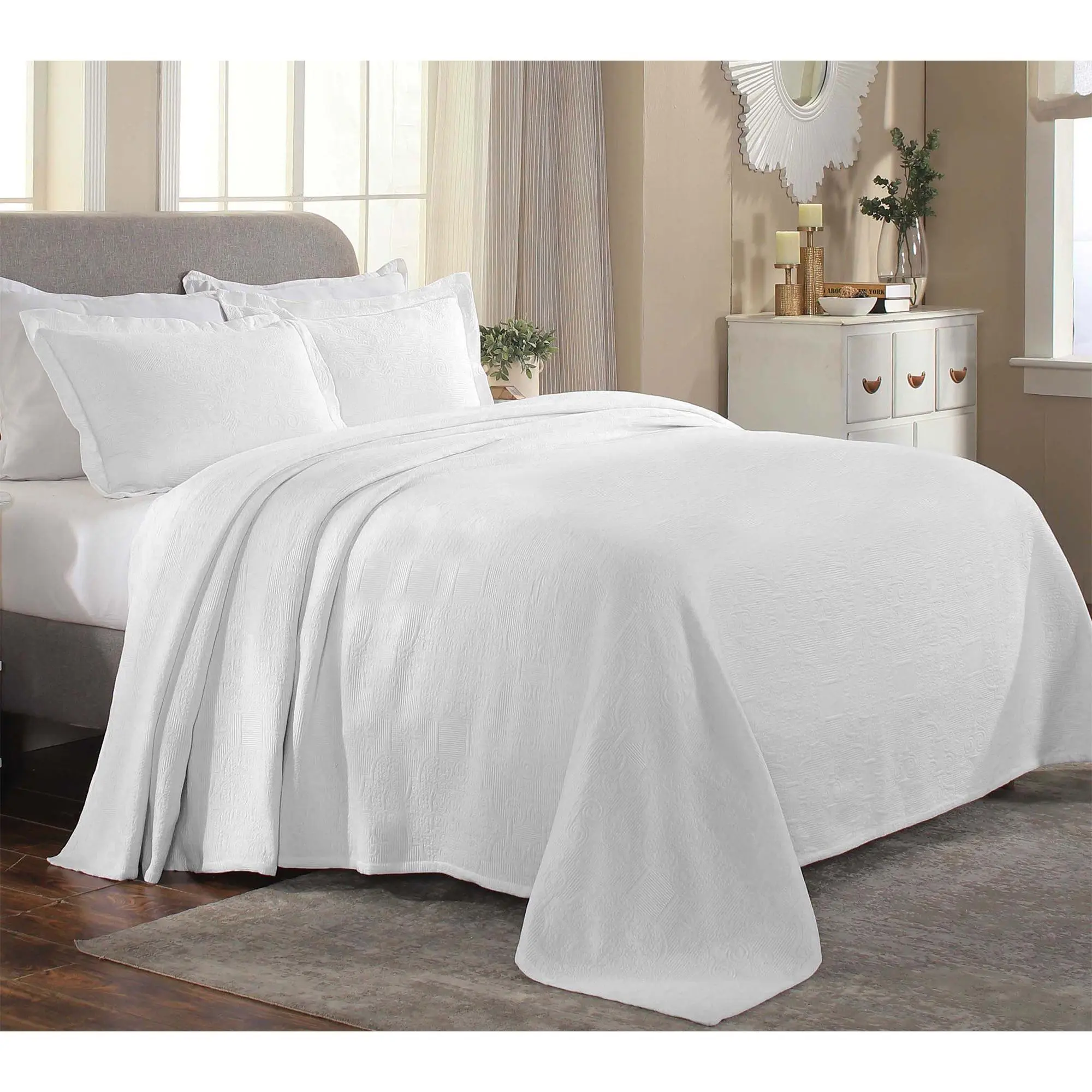 Superior Florin Cotton Medallion Bedspread Set-Full
