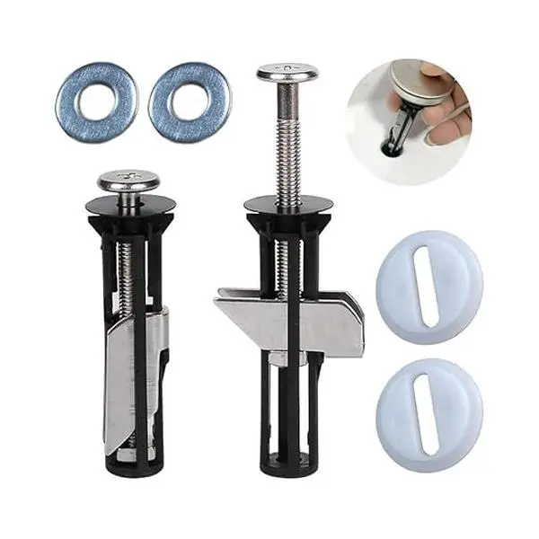 COCOEVA Universal Toilet Seat Bolt Kit (1 Kit, 2 pcs) - Metal Bolts, Quick Release, Quick Connector Mounting Parts, Fast Toilet Fix, Easy Install, Cover Swap Ready, Home Users Plumbing Seat Repair Accessories