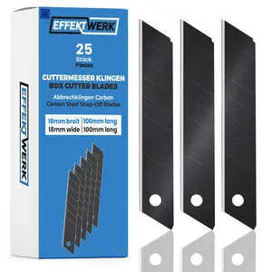 Effektwerk cutter knife blades, replacement blades for all-purpose knives, robust snap-off blades made of carbon steel Cutting Supplies Office Gadgets
