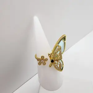 14k Gold laminated butterfly ring (adjustable)