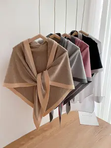 Solid Color Double Sided Shawl, Casual Versatile Scarf for Women, Fashion Accessories for Party, Daily Clothing Decor, Trendy All-match & Exquisite Scarf for Birthday Gift, Tignon Scarf