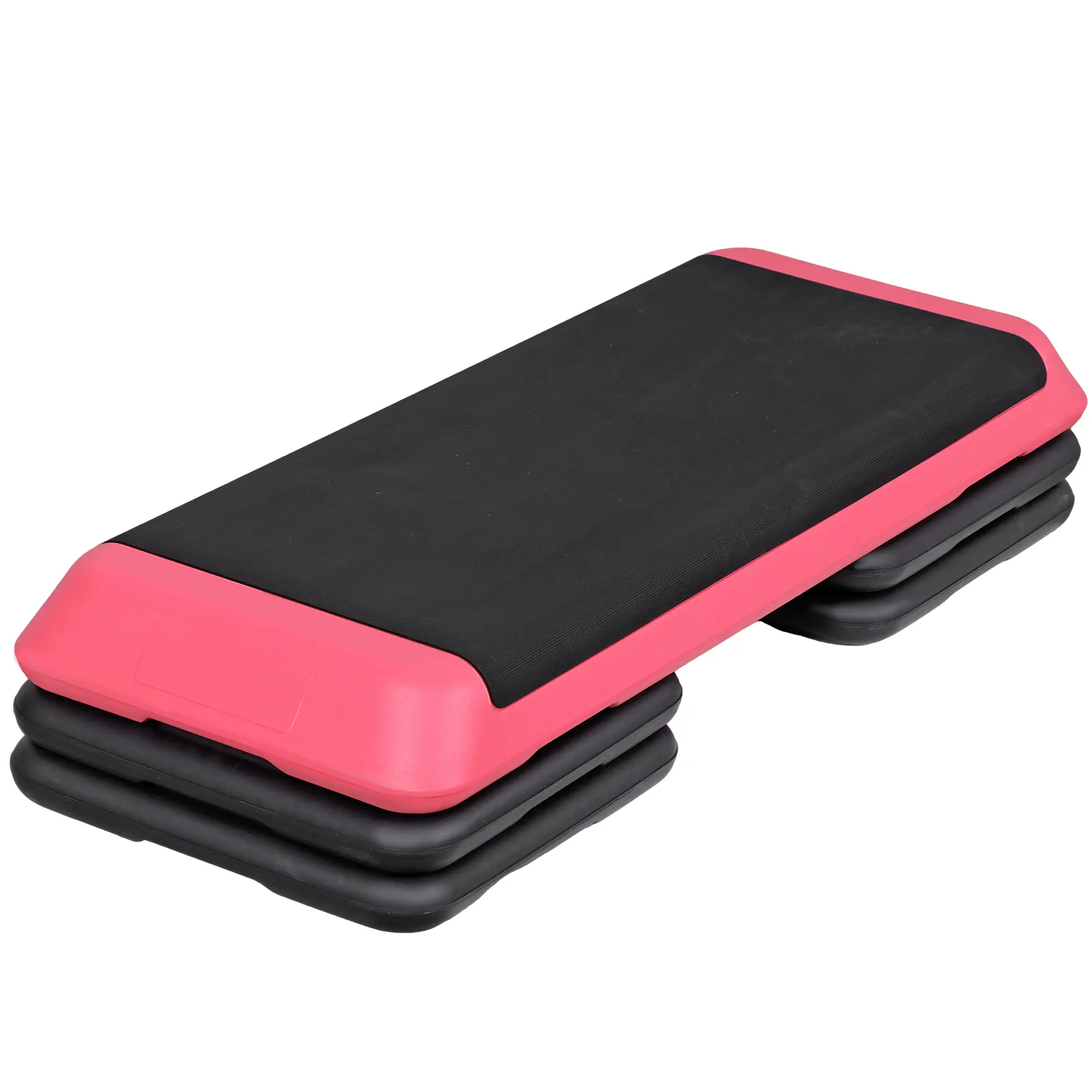 SUPERDEAL 43'' Adjustable Aerobic Exercise Step Platform with 4 x Risers, Lightweight Home Gym Equipment for Functional Training Workout, Office Use, Pink