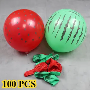 100 Watermelon Theme Latex Balloons Set, Perfect for Parties, Unpopped, Suitable for Ages 14+, Ideal for Hawaiian Parties, Summer Events, Birthdays, Balloon Decorations