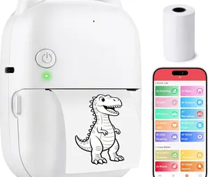EFFUN Smart AI Voice Inkless Wireless WiFi Thermal Label Printer - Mini Portable, App-Controlled, with 1 Roll Paper, AI Creative Printing for Kids’ Gifts, Home Organization, Inkless Thermal Printer, Wireless Thermal Printer