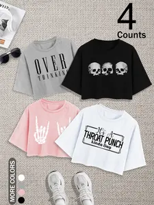 Women's Casual Loose Fit Short Sleeve Basic Minimalist Top Set, Soft Comfortable Fabric, Perfect for Outdoor Shopping & Summer Wear