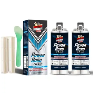 2 x Automotive Power Bond Glue, Metal Repair Glue, High-Temperature Heat Resistant, Metal to Metal, Plastics and Ceramics, (Pack of 2 = 6.74 oz)