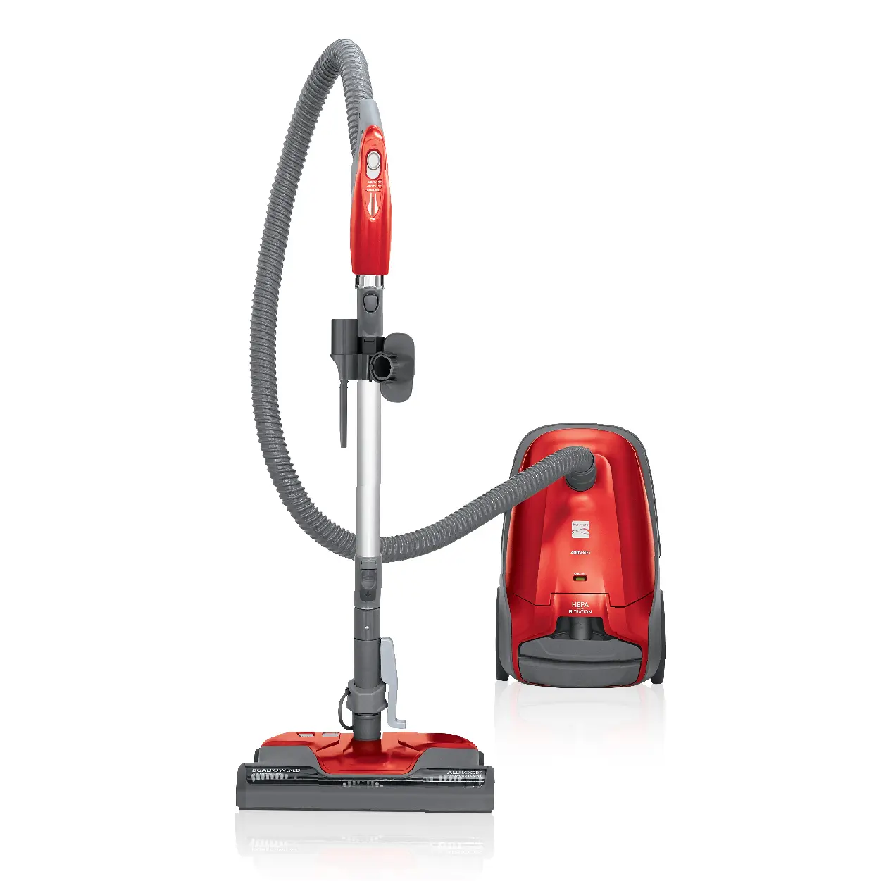 Kenmore 400 Series Corded Bagged Canister Vacuum - 120V, 2-Motor System, 14in Width, 2.2L Capacity, Adjustable Height Aluminum Wand, Triple HEPA Allergy Trap, Anti-Dust Mites, US Plug, Home & Car Interior Cleaning Tool, Allergies Relief, Canister Form