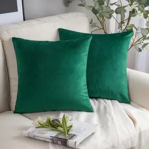Velvet Decorative Throw Pillow Cover, Soft Solid Square Cushion Case, 20x20 Inches 50x50cm, Perfect for Couch Decoration