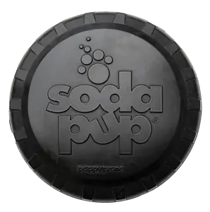 Soda Pup Magnum Bottle Top Flyer Ultra Durable Rubber Retrieving Frisbee Large Black for Dogs 35-90 lbs FDA Compliant Dishwasher Safe - Outdoor