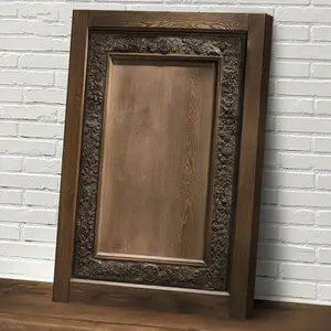 JIT 1PC Wood Symbolic Relief Border, Resin Inlays, Perfect for Model Homes, Bedroom, Home Wall Art - Ideal for Home Decor, Vintage Finish, Gloss Lacquered Frame, Picture Frame Decor