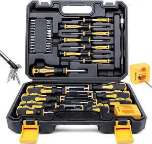 Magnetic Screwdrivers Set with Case, Amartisan 43-piece Includs Slotted, Phillips, Hex, Pozidriv,Torx and Precision Screwdriver Set, Magnetizer Demagnetizer Tools, Tools for Men fathersdaygift