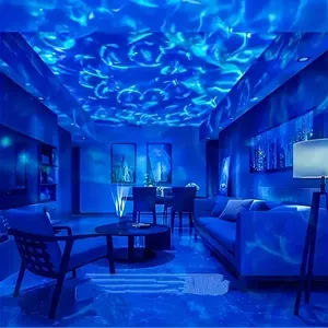 Bedroom multi-color night light LED projection with water wave effect - including remote control, USB data cable, perfect for room decoration, Christmas, Valentine's Day, camping, and weddings