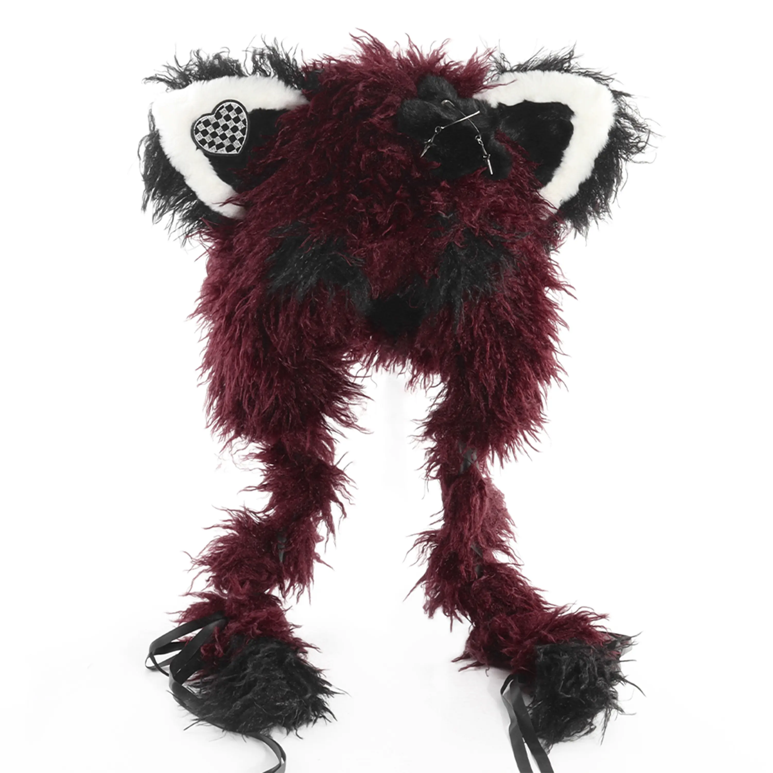 Plush Earflap Knit Hat – Soft & Warm Winter Beanie for Cosplay and Themed Outfits