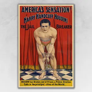 360 stand Vintage Houdini Themed Matt Paper Print, 36x54 in Multi-Color Artistic Wall Art, Wall Display for Home Decor Decoration, Room