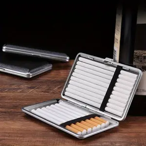1pc Leather Cigarette Case, Portable Moisture-proof Rectangular Cigarette Case, Ideal for Gifts