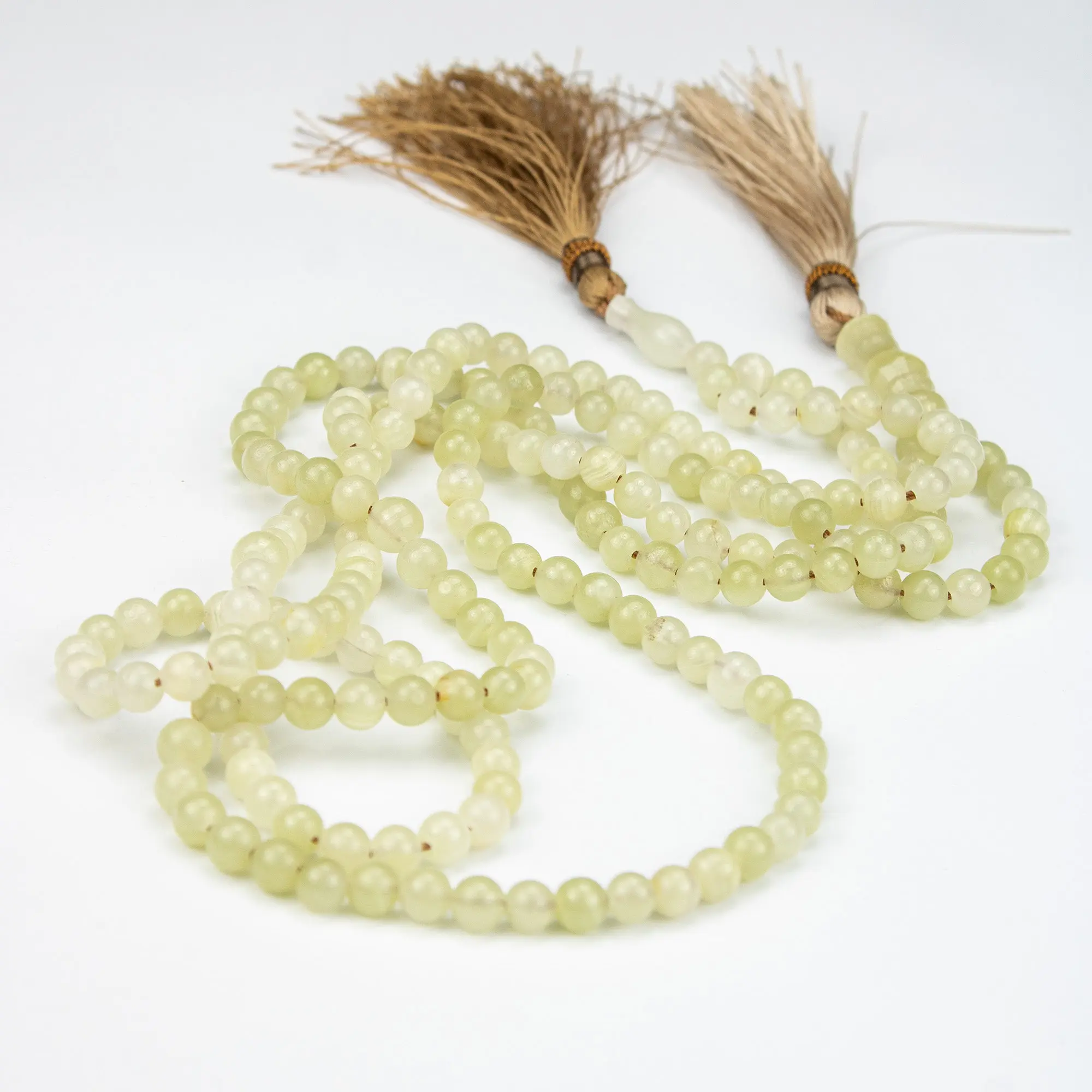 Lemon Calcite Tasbih 100 Beads – Natural Soft Yellow Prayer Beads – Handmade 8mm Misbaha
