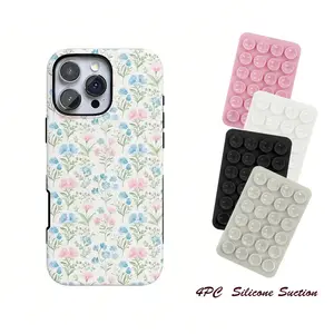 Pastel Garden Sunday Case, 4PC Silicone Suction Phone Case Mount, Aesthetic Phone Case For IPhone 17 ProMax,  16, 15, 14, 13, 12, 11 Pro Max, X, XR, XS Max, 8, And 7 Plus,Screen Protector,FidgetsSuitable For IPhone 17 Air