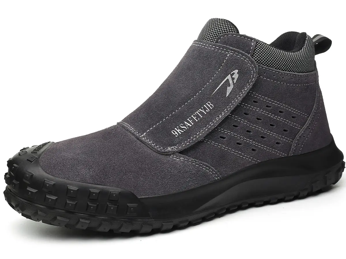 Steel Toe Work Boots for Men Women Leather Safety Shoes Non-Slip Lightweight Welding Boots Industrial Construction Shoes