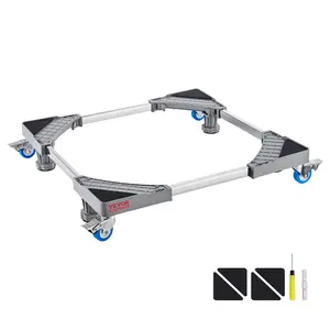 VEVOR Mini Fridge Stand, TikTokShopBlackFriday, 400 lbs Load, 4 Strong Feet, 4 Locking Swivel Wheels, Washer and Dryer Pedestal, Multi-Functional Adjustable Base for Washing Machine, and Refrigerator, Universal Mobile Base