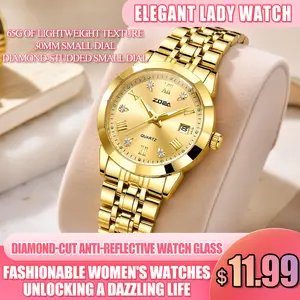 Versatile stainless steel bracelet ladies’ watch | Sparkly diamond accents, luminous & waterproof deals