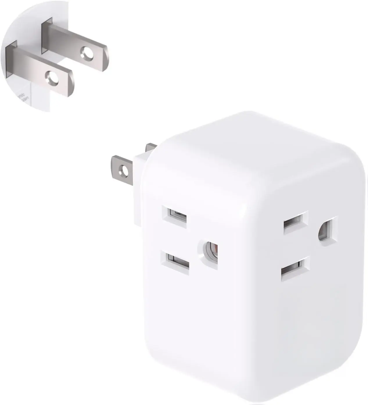 US to Japan Plug Adapter, 2 Prong to 3 Prong Outlet Adapter with 3 AC Outlets 3 USB Ports(1 USB C), Travel Power Plug Adaptor for USA to Japanese Canada Mexico Philippines Peru, Type A