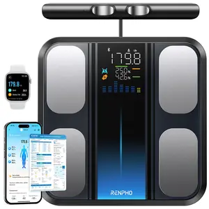 RENPHO 8 Electrode Smart Scale, Bluetooth Full Body Scan Segmental Body Analyzer with BIA Technology, Gym Gifts Measures Weight, BMI, Body Fat, Muscle Mass, Syncs to Free App, High Precision, 400lbs, MorphoScan Base