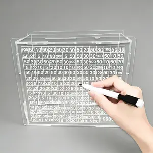 Creative DIY Transparent Acrylic Coin Piggy Bank with Goal Numbers, Decorative Piggy Bank, Perfect for Home Decoration, Ideal Gift for Friends & Family, Acrylic Money Box