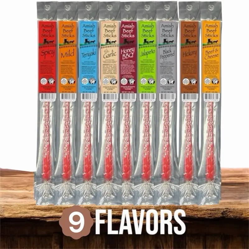 Beef Snack Sticks Sampler - Individually Wrapped Beef Snack Sticks - High Quality Meat Snack
