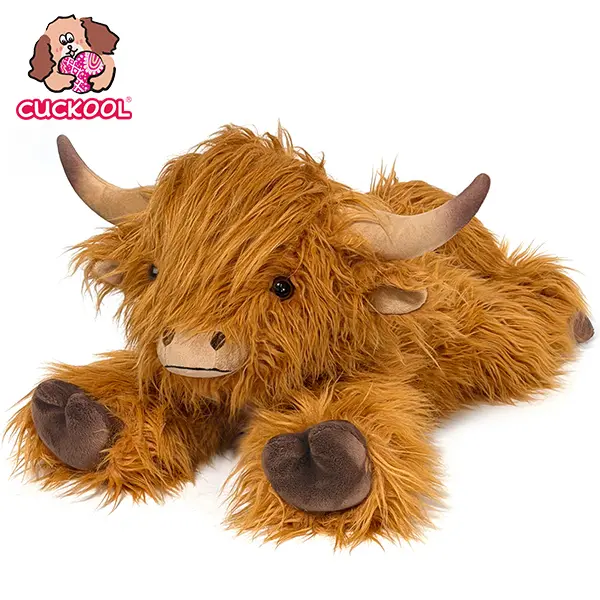 CUCKOOL 25" |   4.5 Lbs Weighted Highland Cow Plush with Washable Cover, Unscented Microwavable Stuffed Animal for Kids Adults, Heatable Coolable Highland Cows Plushie Gift for Birthday, Christmas