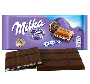 Milka Oreo Chocolate Bar - 3.5 oz - Alpine Milk Chocolate with Oreo Cookie Filling (European Import)