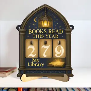 Books Read Tracker Sign, Book Reading Counter Tracker, Free Book Suncatcher Ornament, Book Lovers Gift, Bookshelf Library Decor, Gift for Reader, Bookish Gift, Book End, Book Club