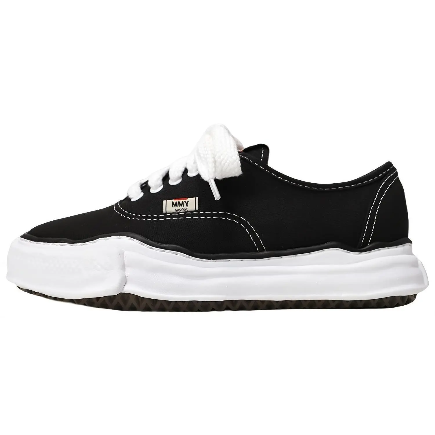 Mihara Yasuhiro Baker OG Sole Canvas Cotton Retro Casual Low-Top Unisex Black Shoe, Trainer, Footwear for Women's Flats